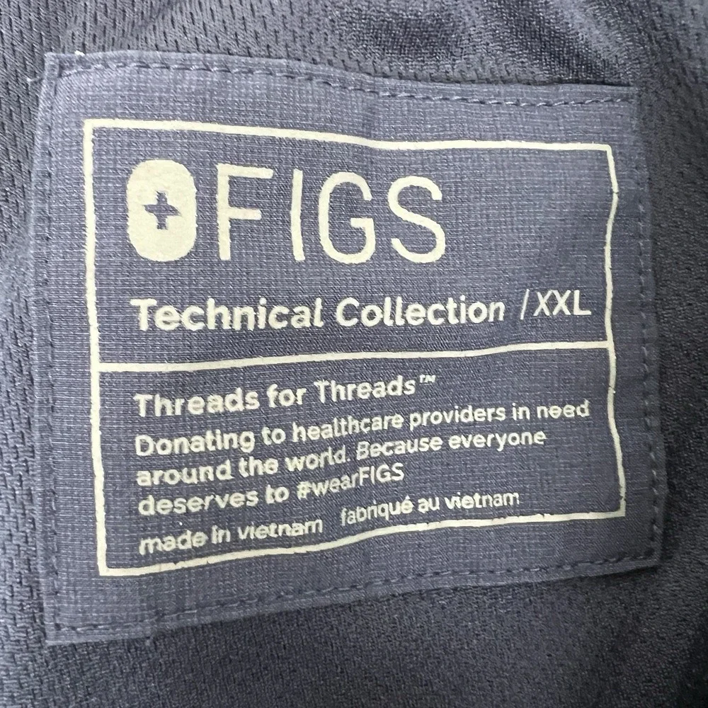 FIGS Cairo Cargo Scrub Pants Men's XXL Zip Fly Blue Technical Collection